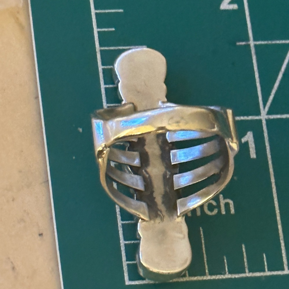 Turquoise long sterling silver southwestern ring - Picture 6 of 7